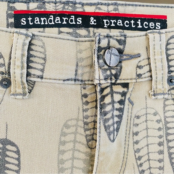 Standards & Practices Birdman Whisker Feather Printed Skinny Jeans Size 27 - Picture 6 of 8